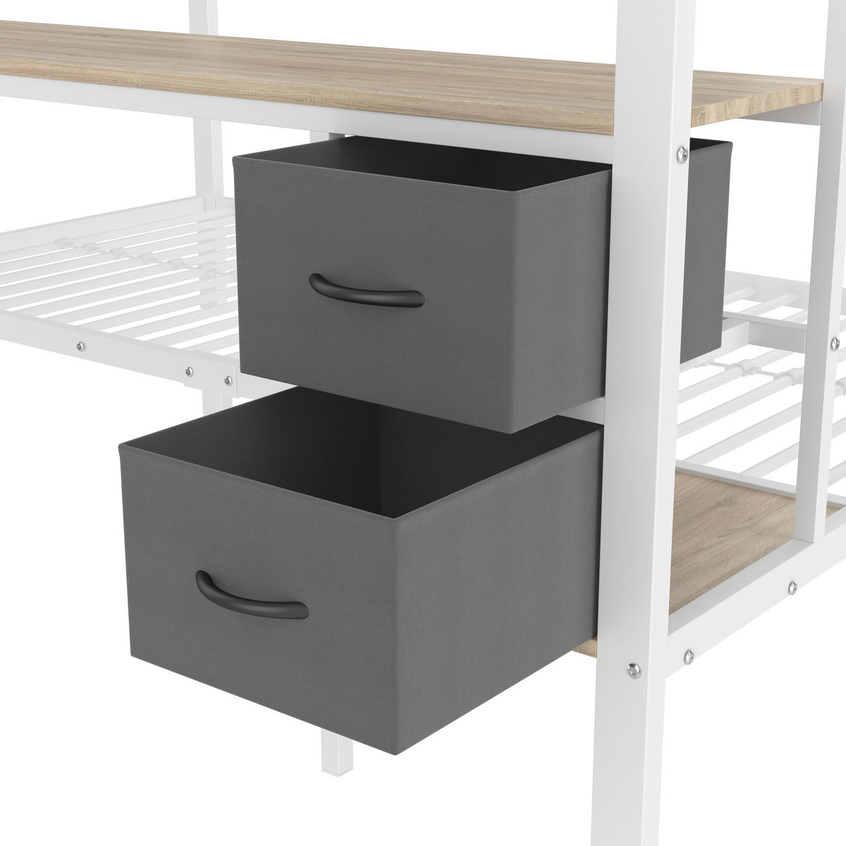 HOCHBETT Eisen 90/200 cm + 140/200 cm Weiß - Weiß, Metall - Raumix