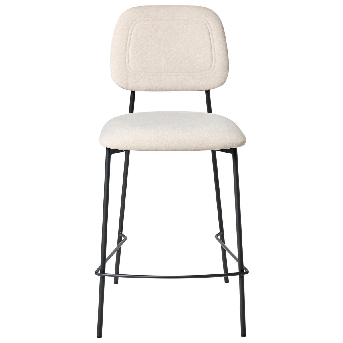 BARSTÜHLEN 2er-Set Hellbeige Duette - Beige/Schwarz, Textil (45/96/48cm) - Beliani