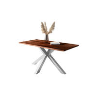 ESSTISCH POLLY - Silberfarben/Braun, Holz (80/140/77cm) - SAM