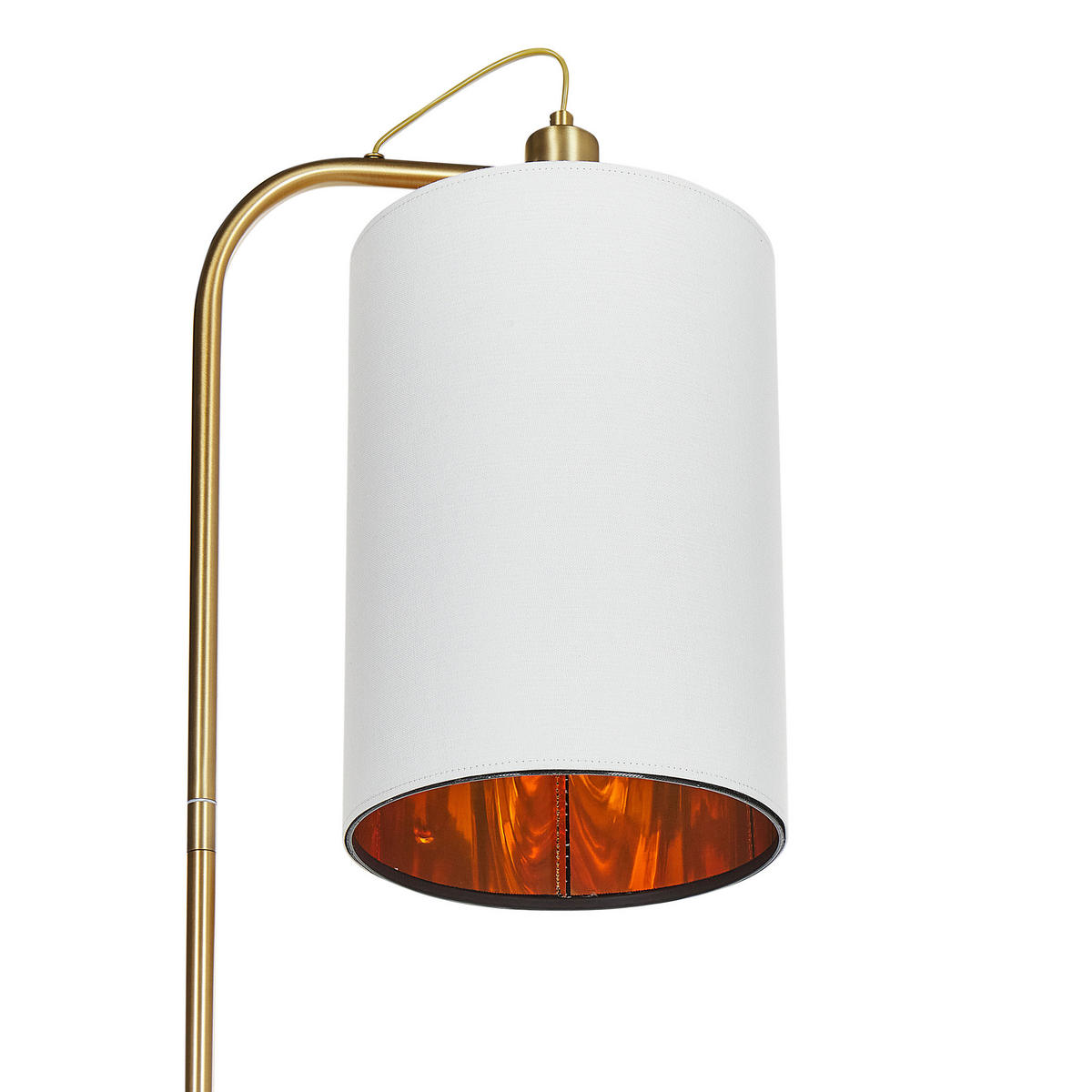 STEHLAMPE Kupfer/Weiß Liberia - Weiß/Kupferfarben, Metall (31/25/155cm) - Beliani