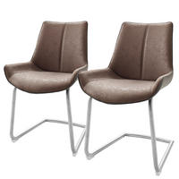 FREISCHWINGER - 2er-Set - Kunstleder - Braun, Kunststoff/Textil (54/89/60cm) - home24