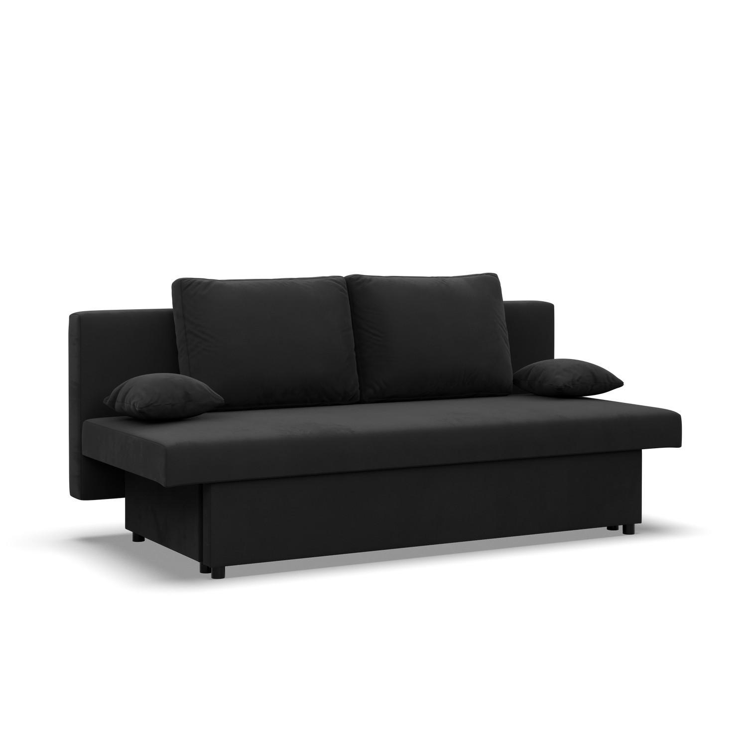 SOFA 3-SITZER MIT SCHLAFFUNKTION NOLA Schwarz - Schwarz, Textil (86/85/191cm) - Mebligo