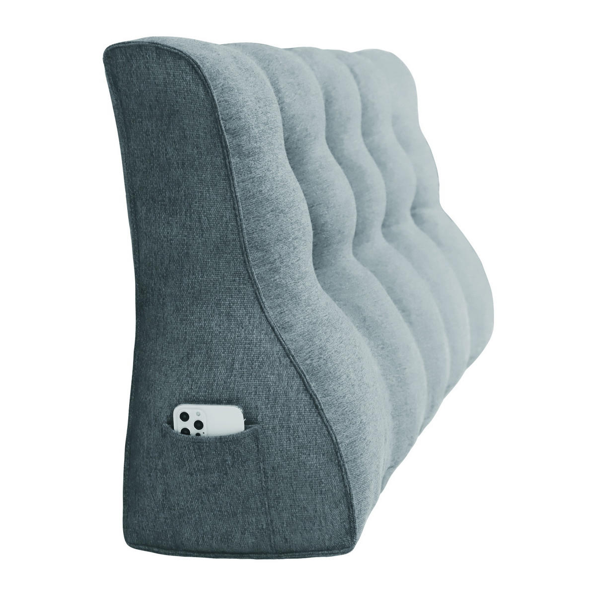 RÜCKENKISSEN Körperkontur Leinenlook Grau 140 cm - Grau, Textil (55/140cm) - Vercart