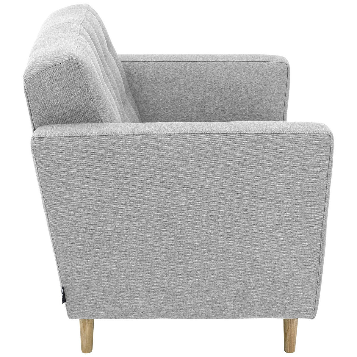SOFA 2-Sitzer Kazia Flachgewebe hellgrau - Hellgrau, Kunststoff (128/81/83cm) - 58aufmkessel
