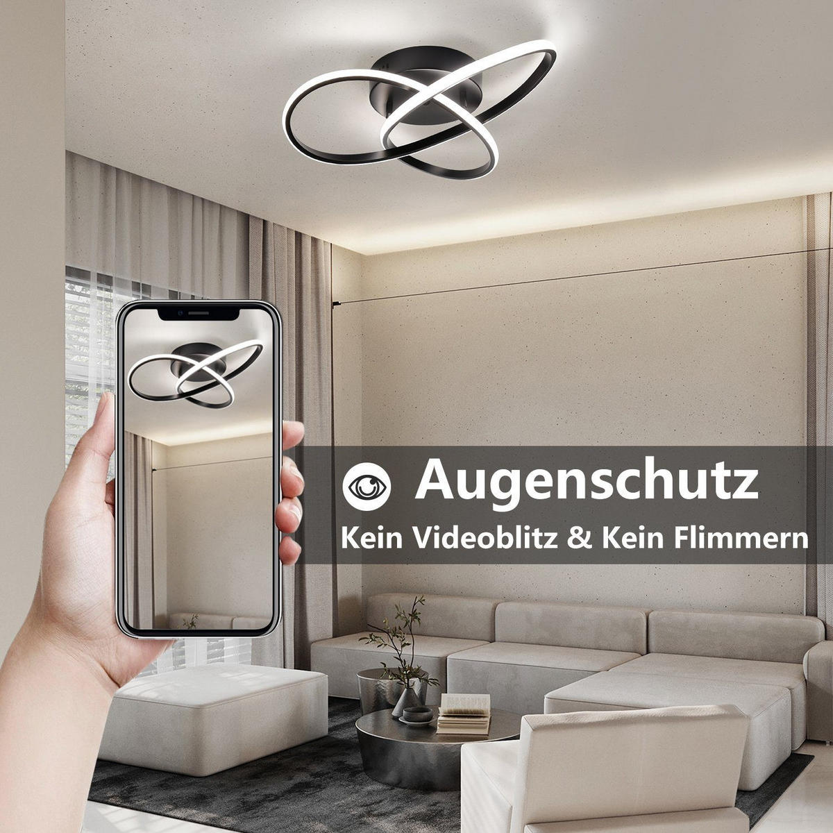 LED-DECKENLEUCHTE Weydenwacht 14/18/40 cm - Schwarz, Metall (40/14/18cm) - ZMH