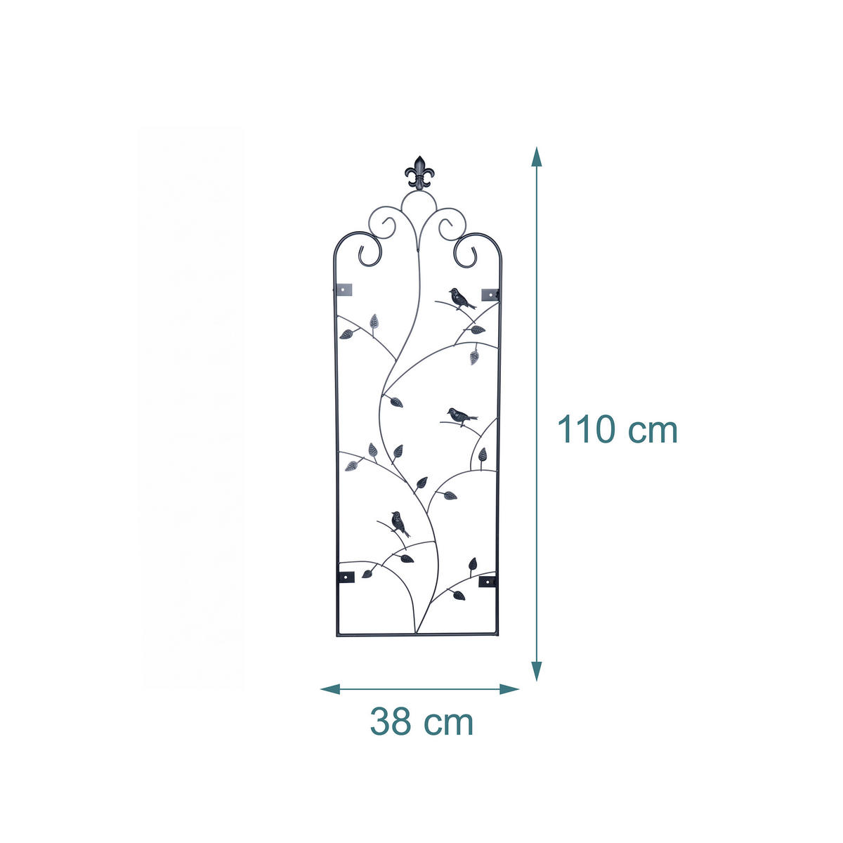 METALNA ogr. - crna, metal (38/110/1cm) - Relaxdays