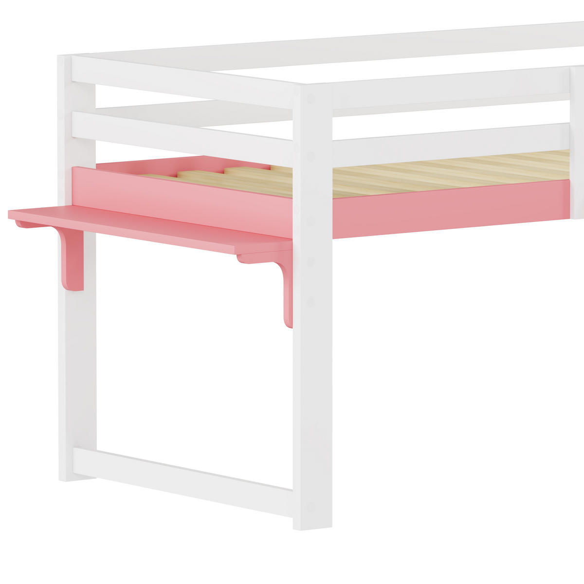 HOCHBETT 90/200 cm Weiß + Rosa - Pink/Weiß, Holz