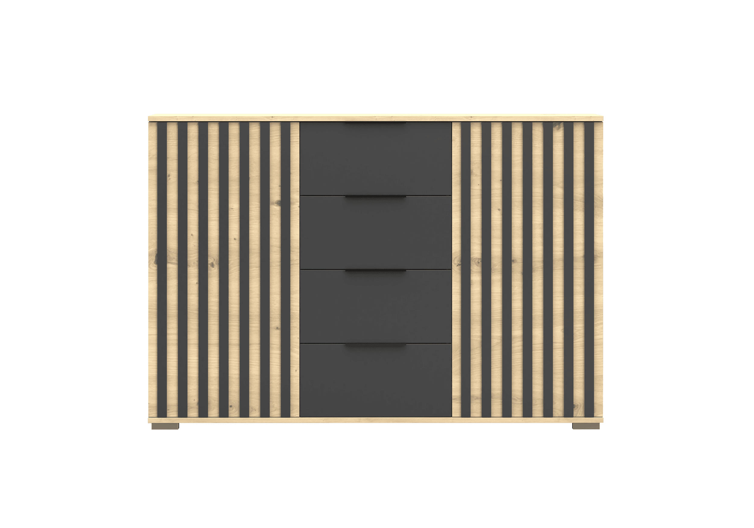 KOMMODE - Highboard Vera 2D4S - Eiche Artisan, Holzwerkstoff (135/93/42cm) - Möblo