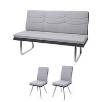 ESSZIMMER SET Grau 2er-Set - Grau, Textil (160/98/70cm) - MCW