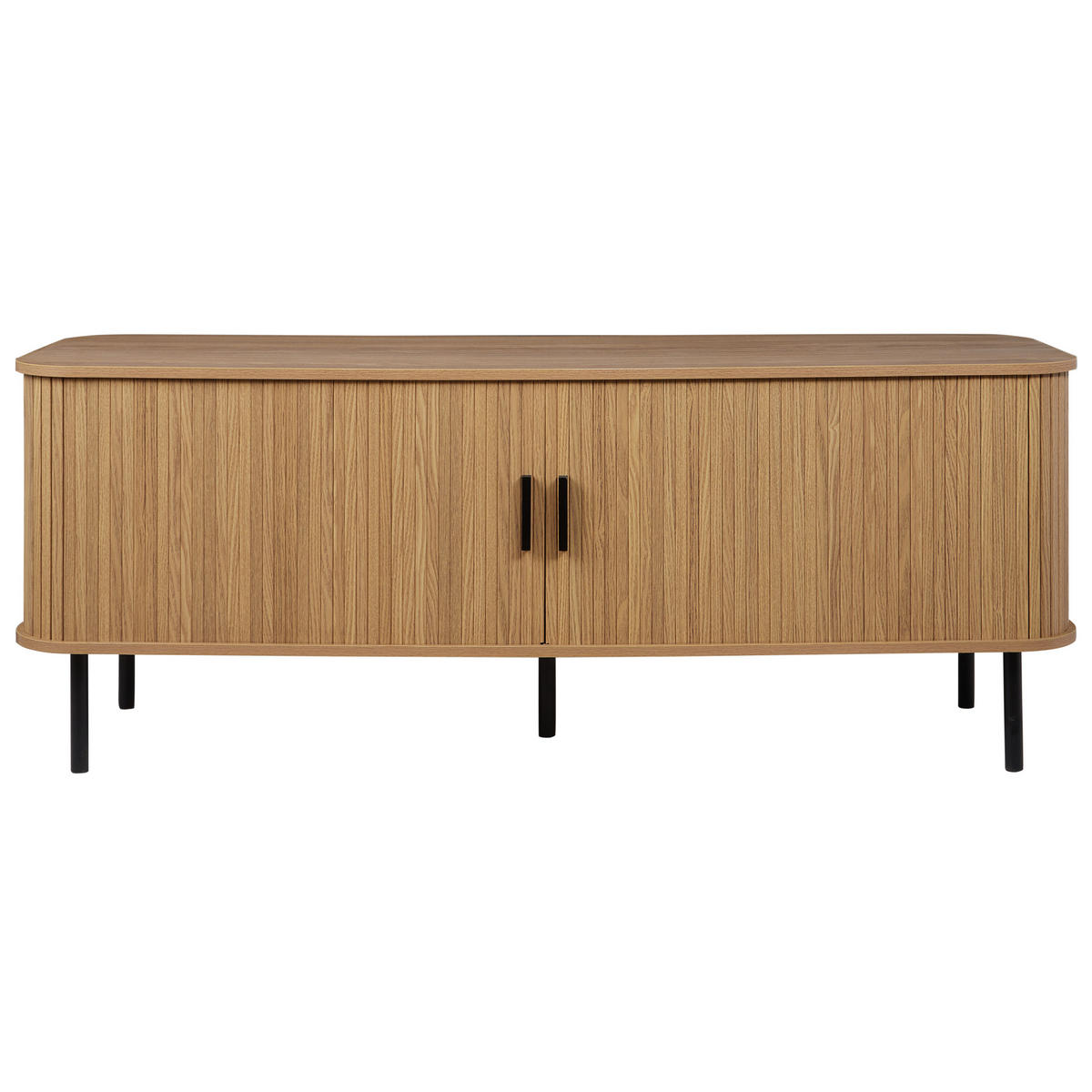 TV-MÖBEL Braun Bradley - Schwarz/Braun, Holzwerkstoff (150/58/45cm) - Beliani