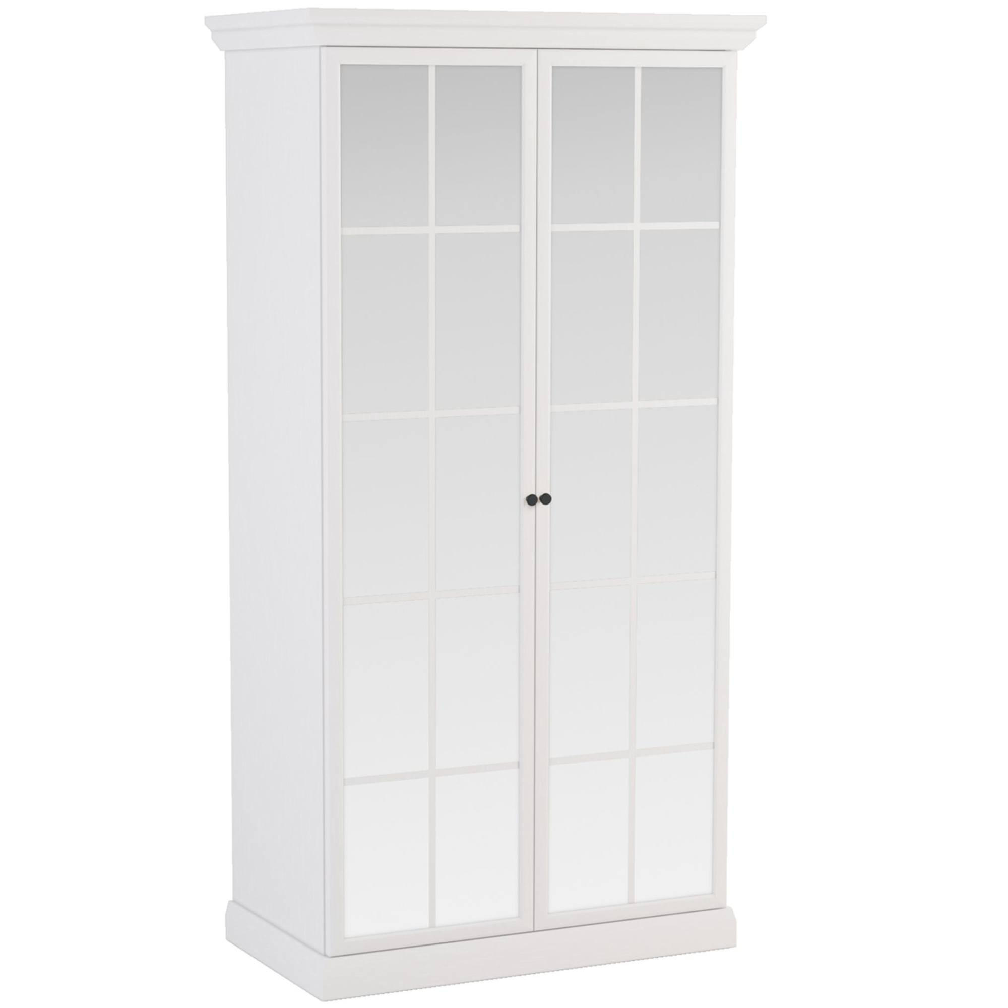 VITRINE mit Spiegel KATRIA, Weiß - Weiß, Holzwerkstoff (103/200/57cm) - KONSIMO®