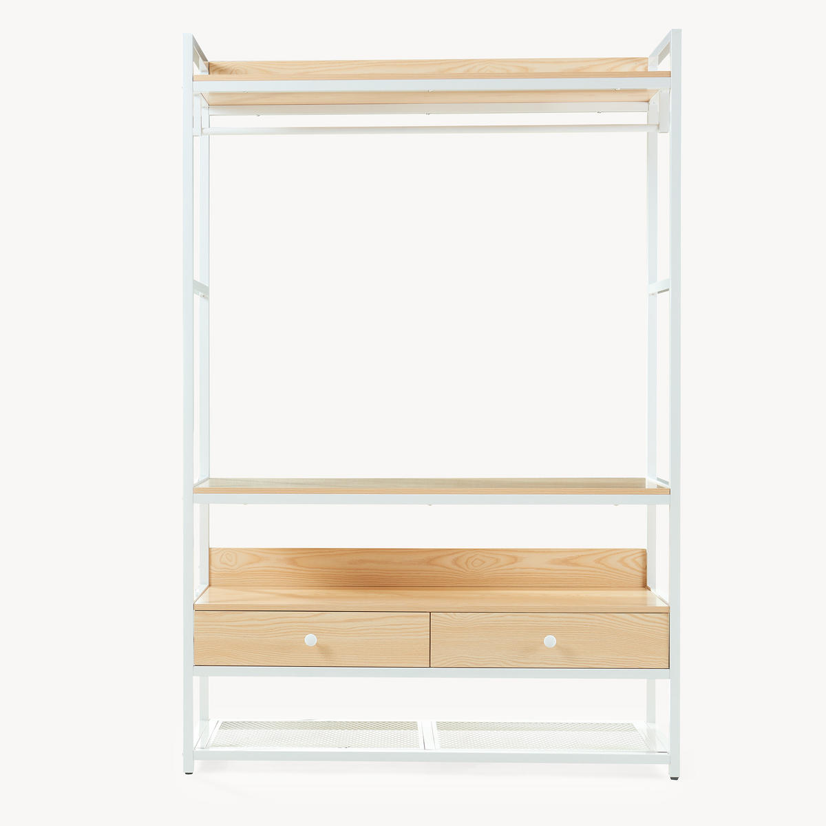 GARDEROBENSTÄNDER Isen - Eichefarben/Weiß, Holzwerkstoff/Metall (120/180/40cm) - [en.casa]