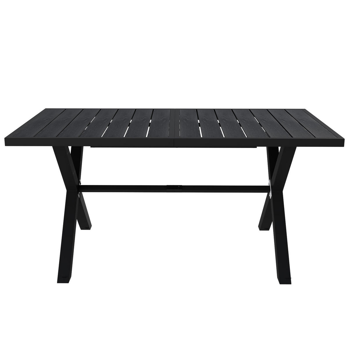 GARTENSETS aus Eisen & Polyester 148x80x75cm Schwarz & Natur - Naturfarben, Metall - Modfu