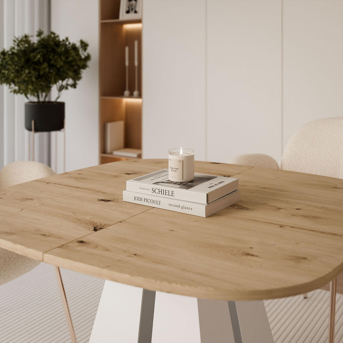 AUSZIEHTISCH ZELO 120/60/76 cm, Weiß / Artisan-Eiche - Weiß/Eiche Artisan, Holzwerkstoff/Metall (60/120/76cm) - Idohome