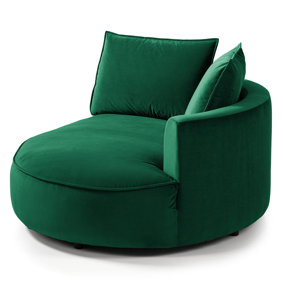 OTTOMANE - modular - Dunkelgrün/Schwarz, Kunststoff/Textil (126/82/154cm) - home24