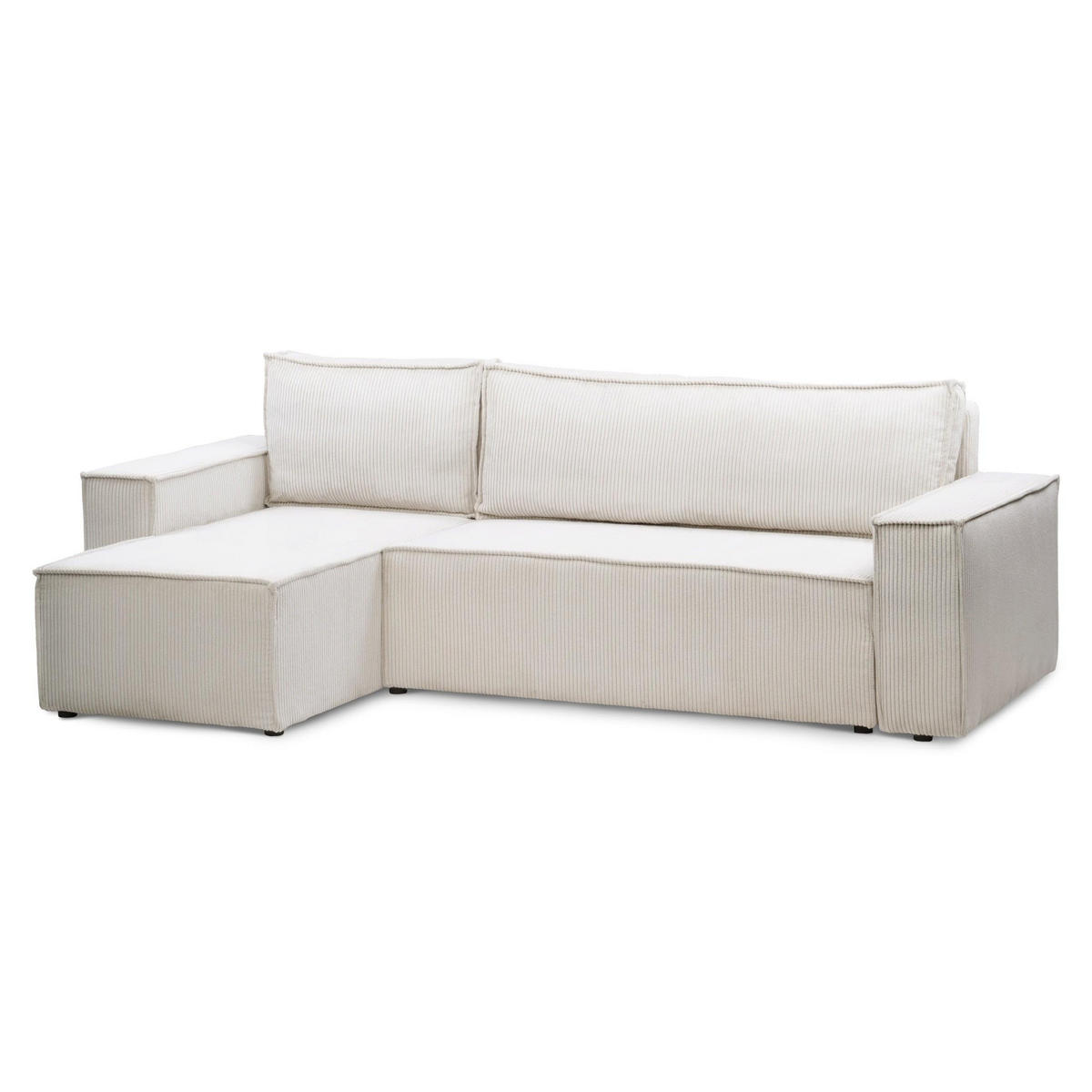 ECKSOFA Agi Creme 60 cm - Creme, Textil (244/83/142cm) - Pillovely