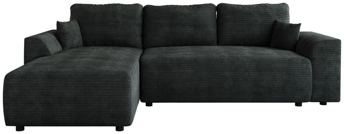 ECKSOFA Romeo mit Schlaffunktion Dunkelgrau - Dunkelgrau, Textil (285/185cm) - Bromarkt