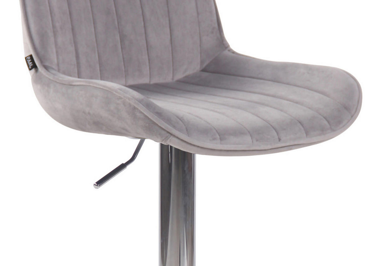 BARHOCKER 2er Set Lentos Samt chrom grau - Chromfarben/Grau, Textil/Metall (50/108/50cm) - TPFLiving