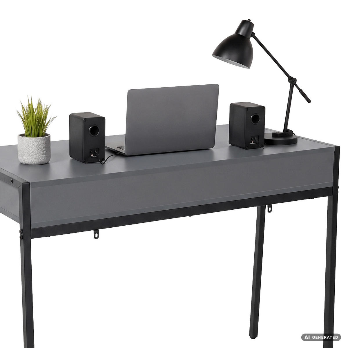 SCHREIBTISCH ZENTIA 100 cm Graphit - Graphitfarben/Schwarz, Holzwerkstoff (100/45/80.5cm) - Akord