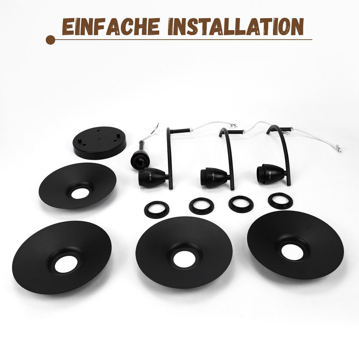 LED-DECKENLEUCHTE Quirin 61/57/19 cm - Schwarz, Metall (61/57/19cm) - Nettlife