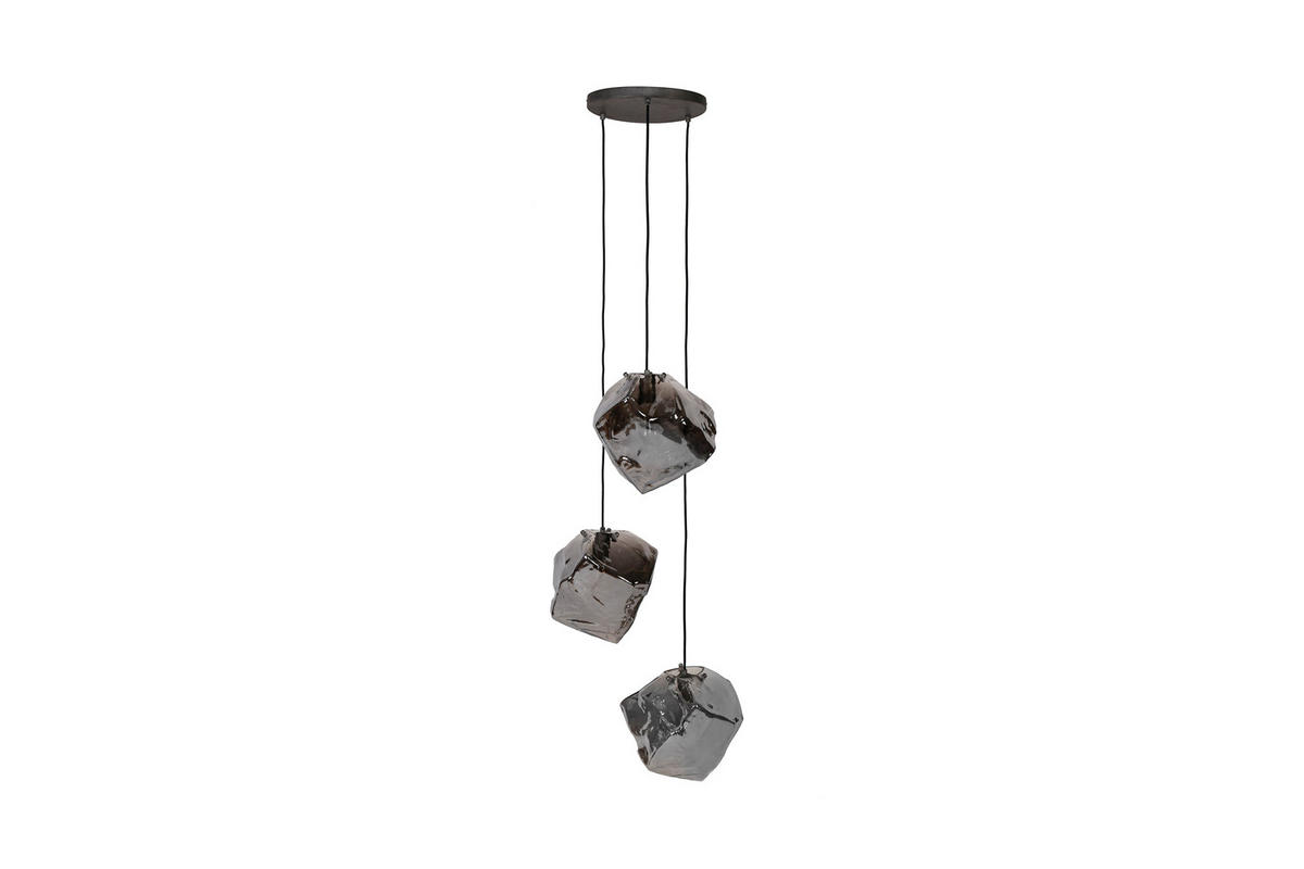 HÄNGELAMPE EDESSA Silber Glas - Silberfarben, Glas (50/50/150cm) - KAWOLA