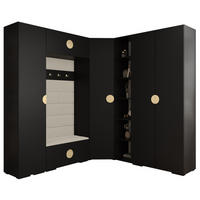 GARDEROBEN-SET 236,7/231,7/47 - Beige/Goldfarben, Holz/Kunststoff (181.7/236.7/47cm) - Abiks Möbel
