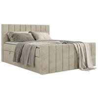 BOXSPRINGBETT ALVER DUO 200/200 - Beige Velvet - H3 - Beige, Textil (200/200cm) - MKS