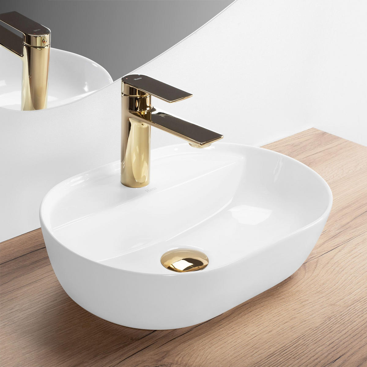 AUFSATZWASCHBECKEN AURA 42 42/30/12 cm - Weiß, Keramik (42/12/30cm) - REA