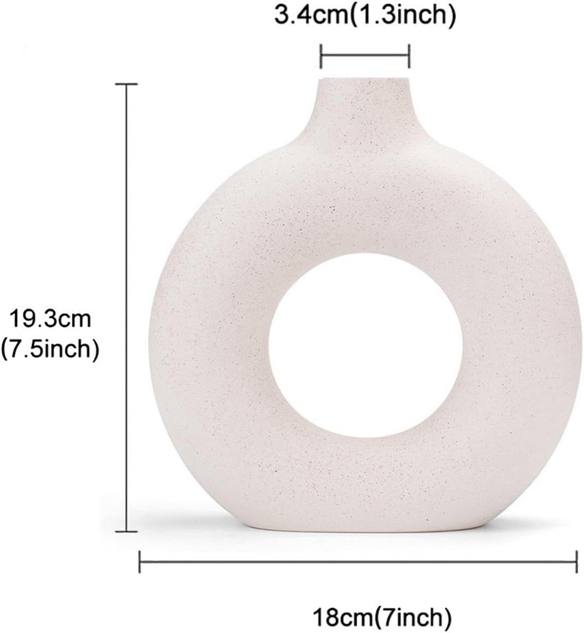VASE 18 x 19,3 cm Keramik - Beige, Keramik (19.3cm) - LIBRATON