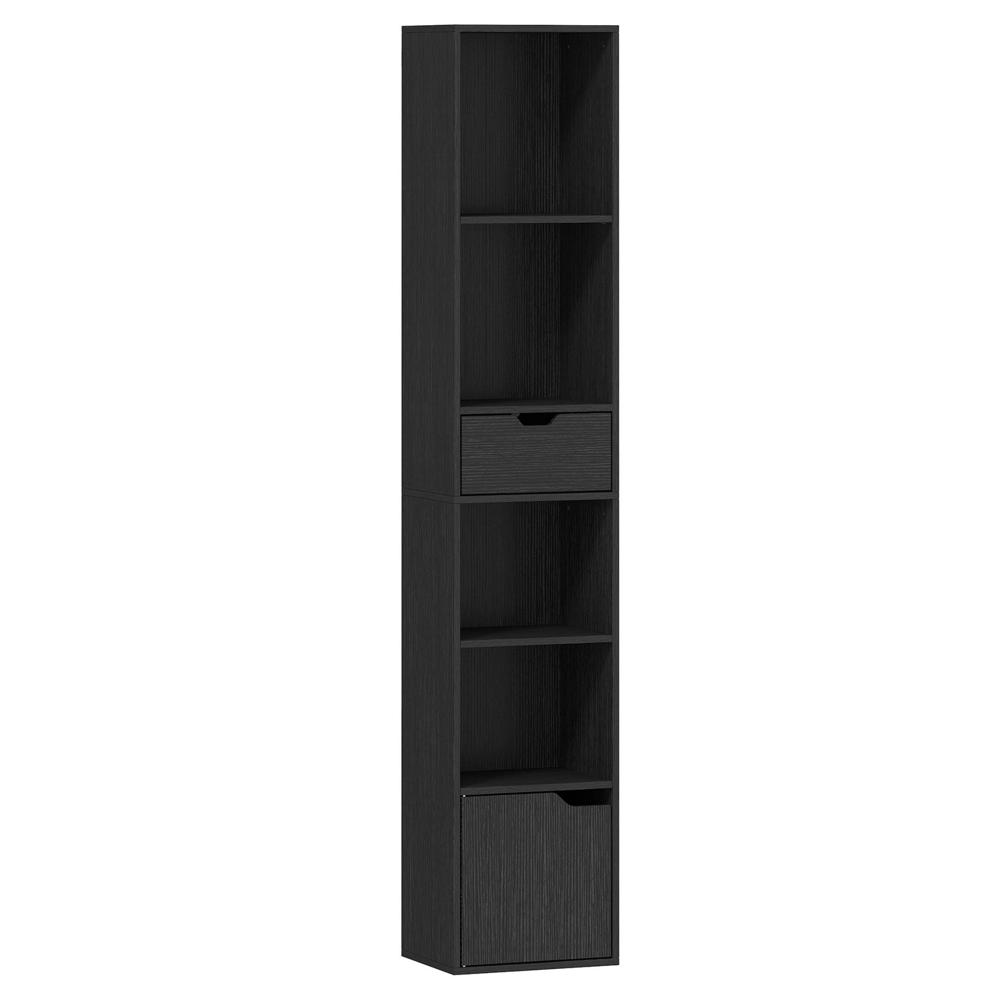 BÜCHERREGAL Spanplatte Schwarz - Schwarz, Holzwerkstoff (24/158/30cm) - HOMCOM