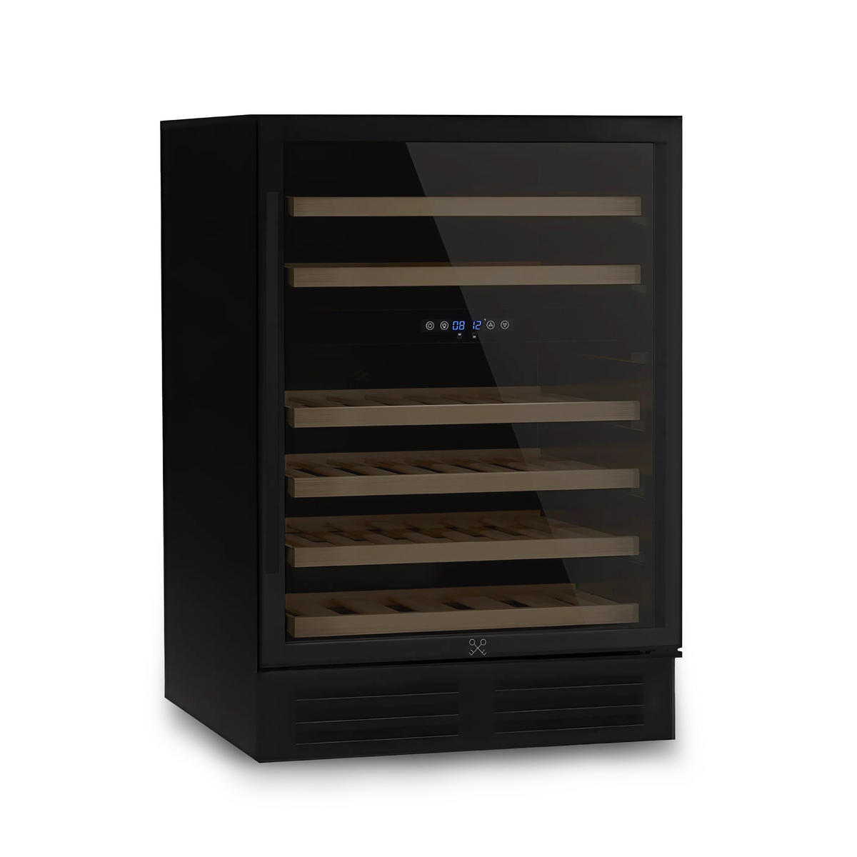 WEINKÜHLSCHRANK CAVCEDB46 Schwarz, 46 Flaschen, Kapazität 137L, 2 Temperaturzonen, von 5°C bis 22°C, Anti-UV, LED - Schwarz, Metall (59.5/82.5/57.2cm) - Les Petits Champs