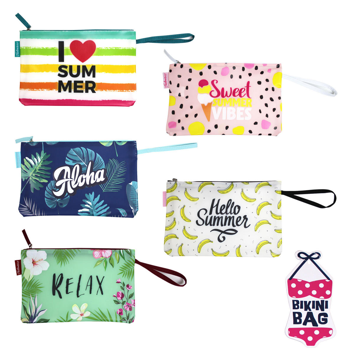BIKINI WETBAG Sweet Summer Pink Badetasche wasserdichte Nasstasche - Pink, Kunststoff (20/20/30cm) - TiborTex