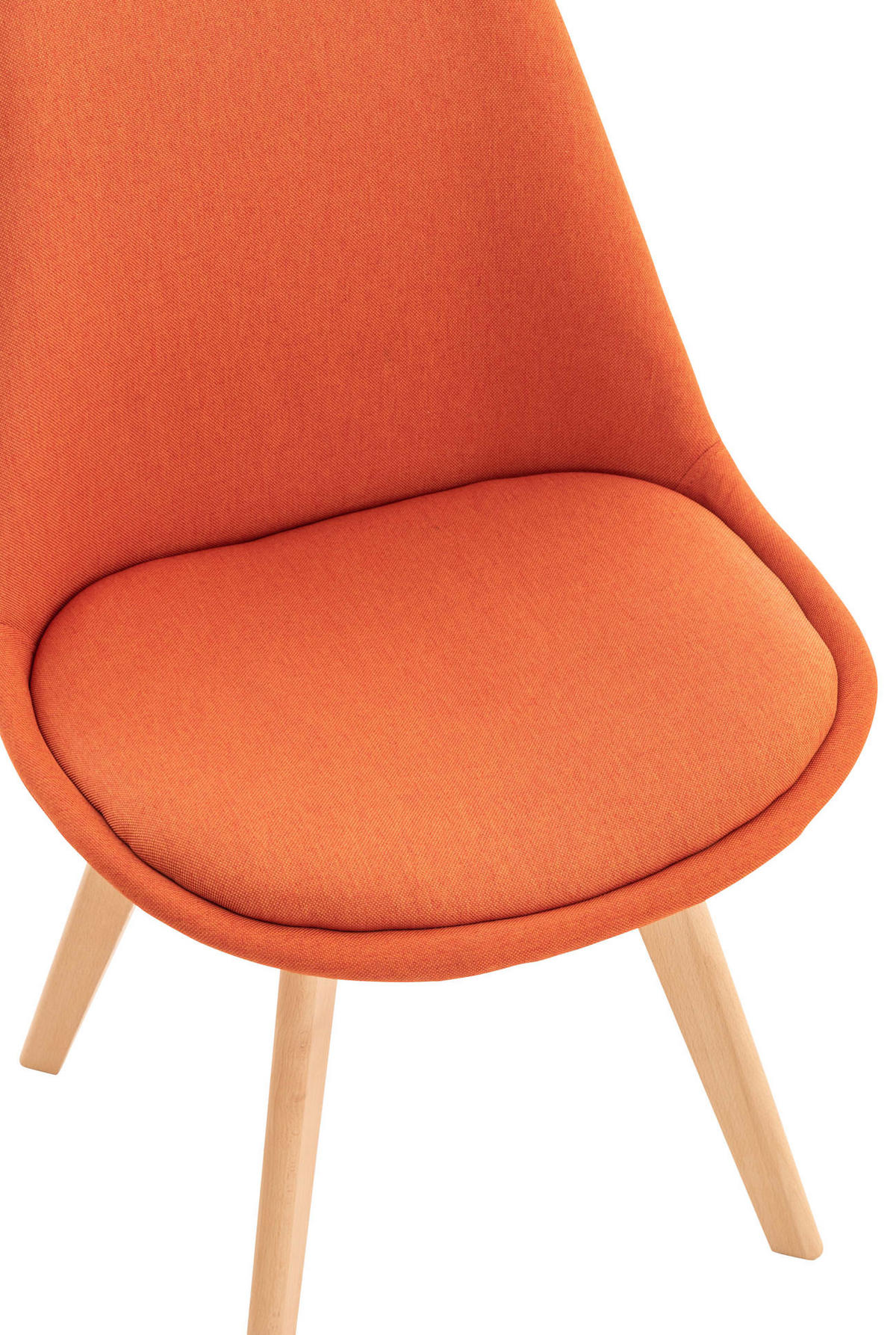 STUHL Stoff orange - Eukalyptusholzfarben/Orange, Holz/Textil (49/83/50cm) - CLP