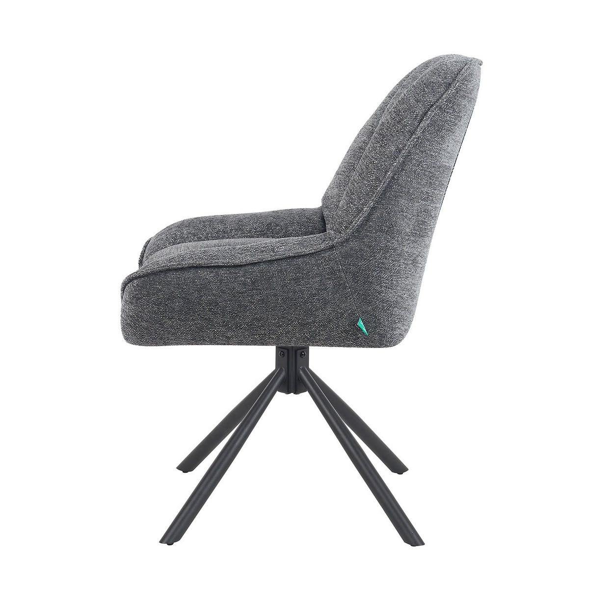 DREHSTUHL Mika-Mira 2er-Set - Schwarz/Grau, Textil/Metall (60/88/68cm) - DUBI Möbel