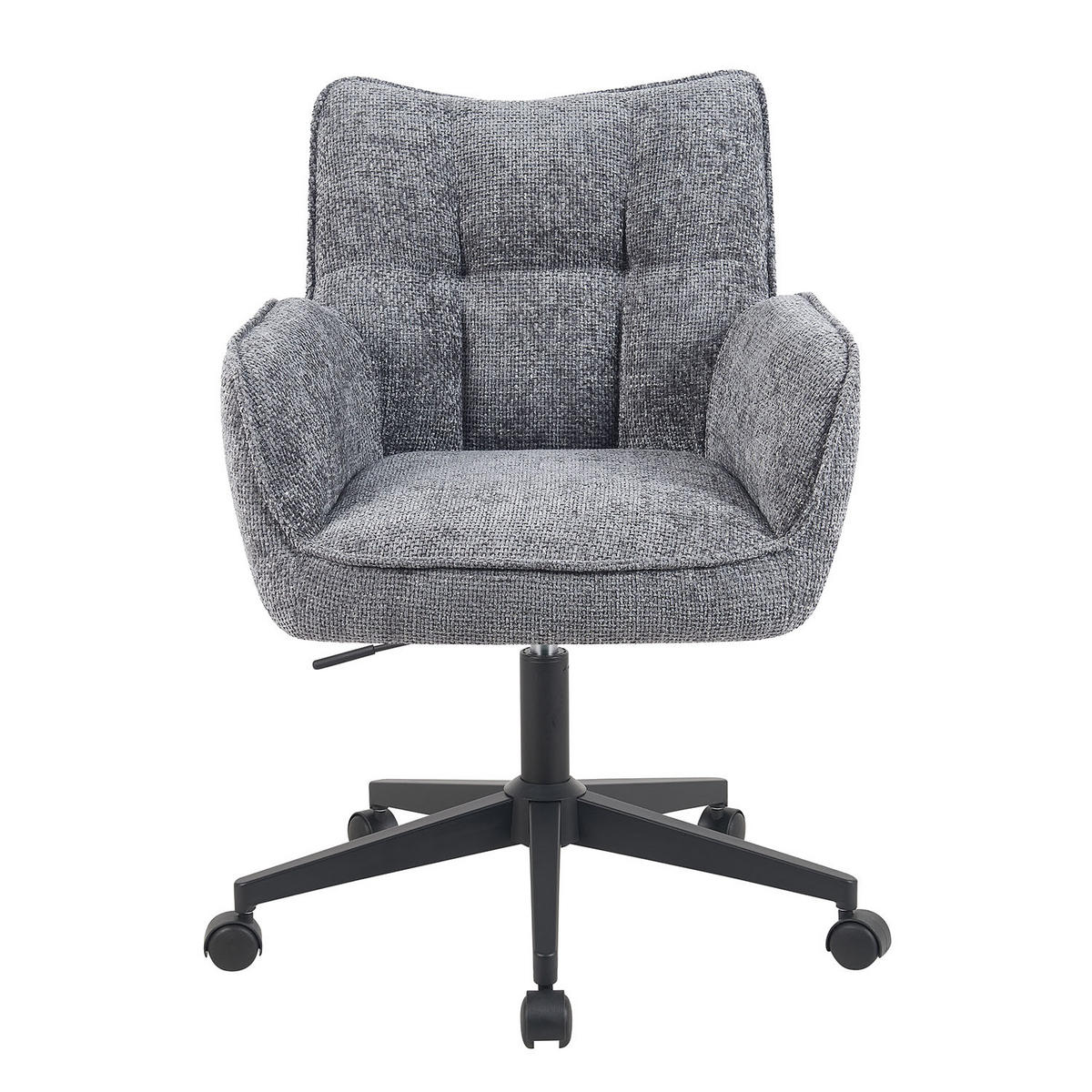 BÜROSTUHL Mika-Sven - Schwarz/Grau, Textil/Metall (59/81/66cm) - DUBI Möbel