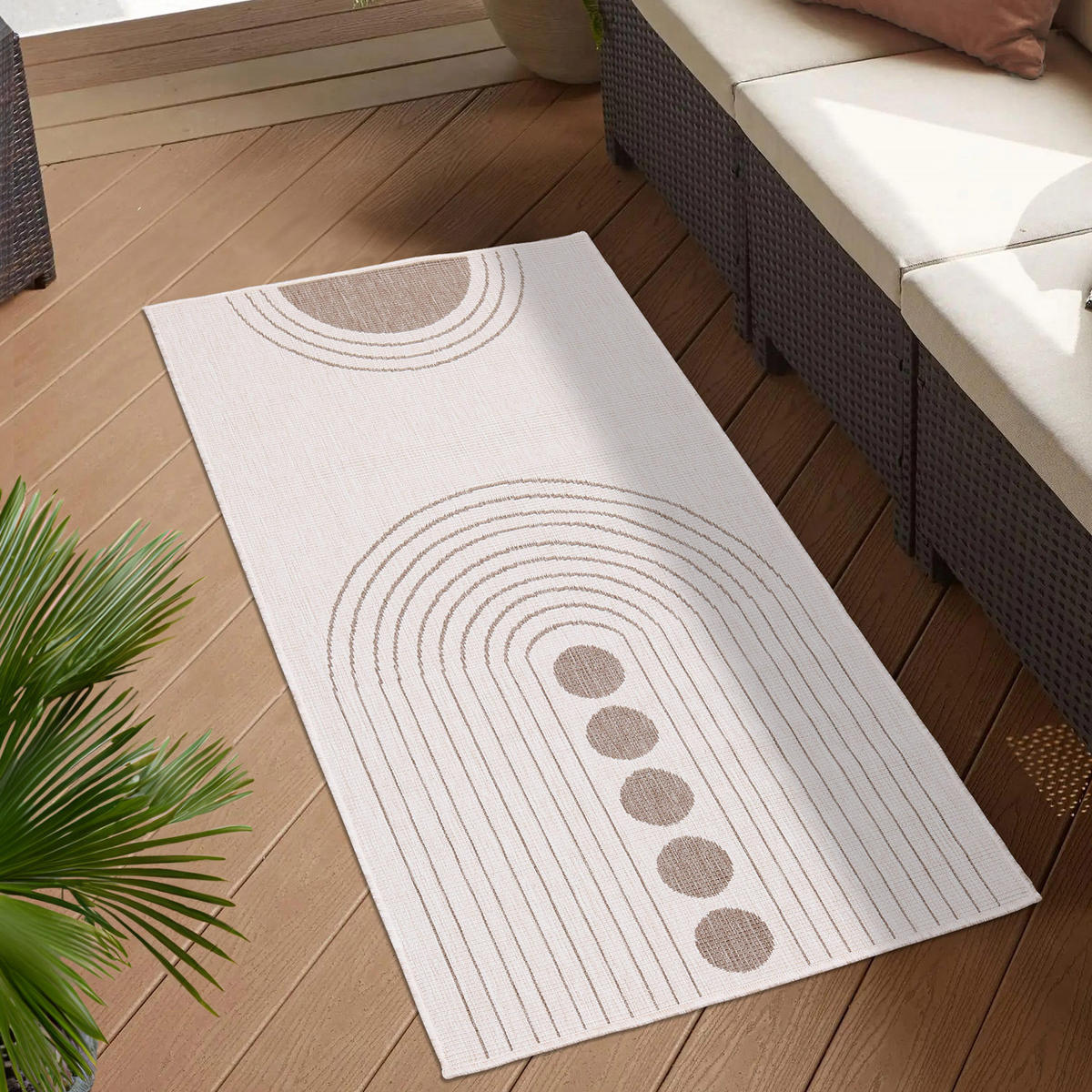 OUTDOOR-TEPPICH DuoRug 5739 Creme 80x150 cm - Beige, Textil (80/150cm) - carpet city