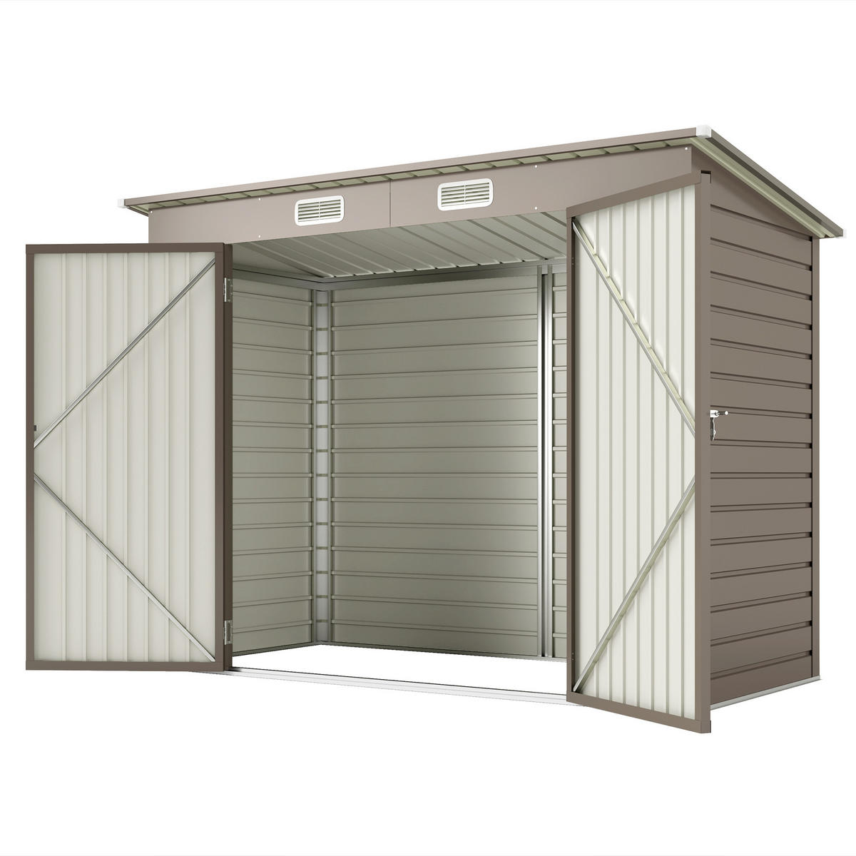 GERÄTEHAUS DE-16873 horizontale Wandpaneele 3 m² Hellgrau - Hellgrau, Metall (121/183/249cm) - ComfortXL