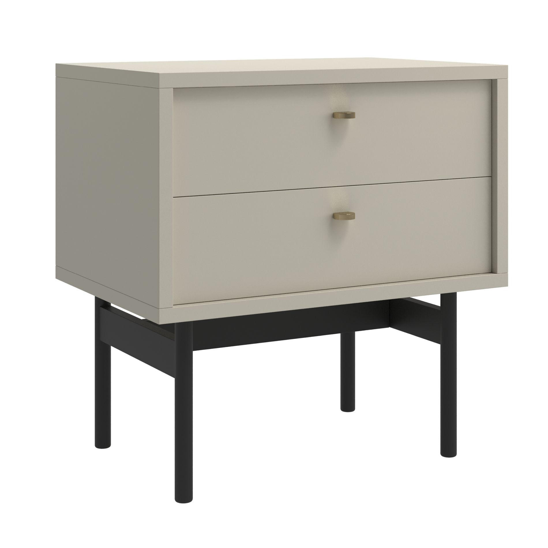 NACHTTISCH Olar Greige 55 cm - Kaschmir/Goldfarben, Holzwerkstoff/Metall (55/57/38cm) - Selsey