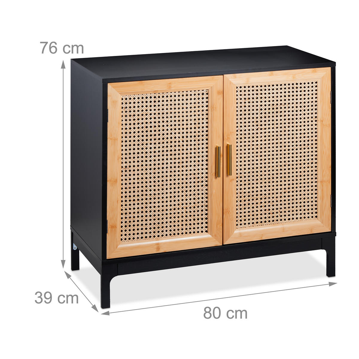 SIDEBOARD - Goldfarben/Multicolor, Holz/Holzwerkstoff (80/76/39cm) - Relaxdays