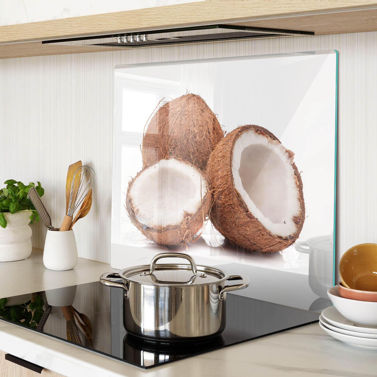GLASPLATTE 60x52 cm Kokosnuss - Braun, Glas (60/0.4/52cm) - TULUP