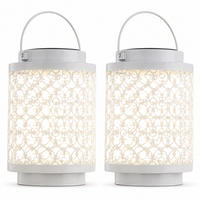 LED AUSSENLEUCHTE Metall Weiß Orientalisch 2er Set - Weiß, Metall (13/13/18cm)