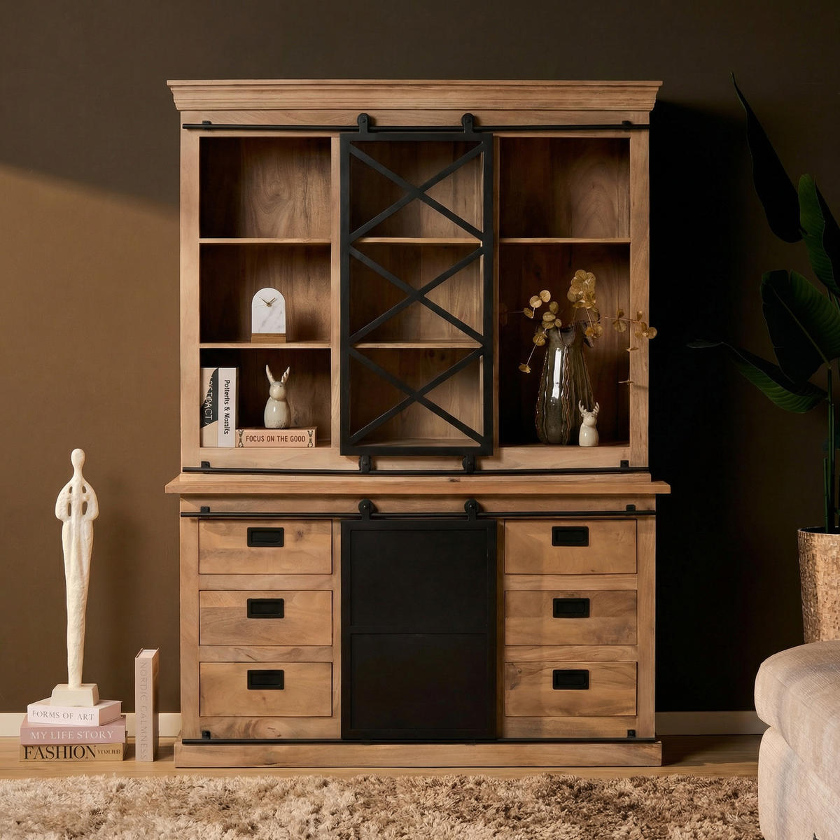 VITRINE Fresno Braun 45/160/220 cm - Braun, Holz (160/220/45cm) - Starfurn