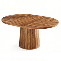 ESSTISCH oval 140/100/76 cm Zylindrischer Sockel 6 Personen - Braun, Holz (100/140/76cm) - Coonoor