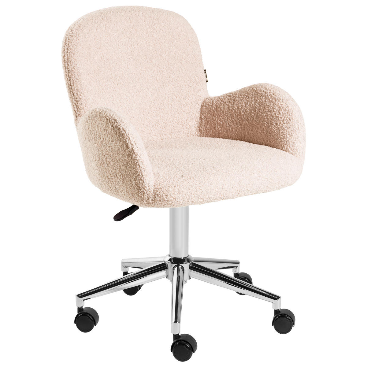 KANCELÁŘSKÁ ŽIDLE Bouclé Světle béžová Priddy - béžová, textil (60/79/60cm) - Beliani