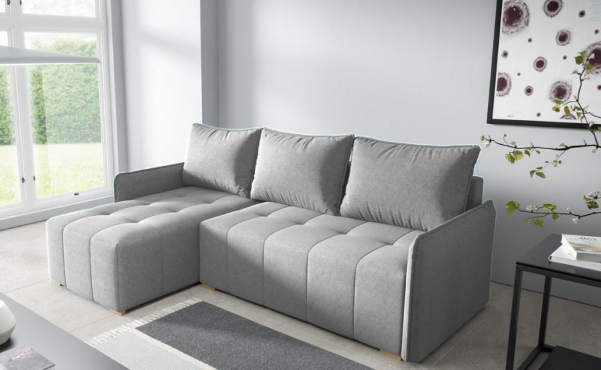 ECKSOFA Hellgrau GREND Links - Grau, Textil (210/140cm) - Sepro Meble