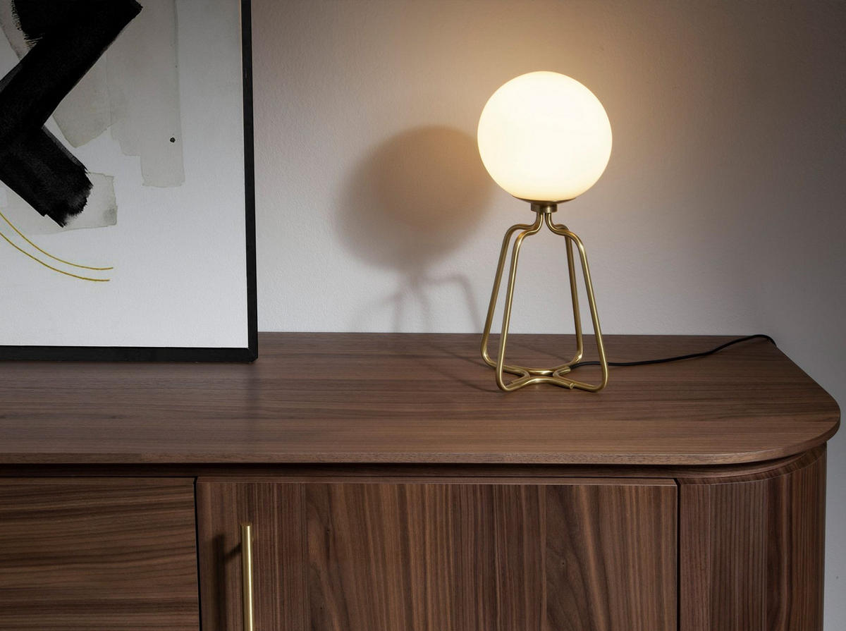 TISCHLEUCHTE Tischlampe goldener Stahl und weißes Glas 16.5/16.5/35.5 cm - Goldfarben/Weiß, Metall (16.5/16.5/35.5cm) - ANGEL CERDA