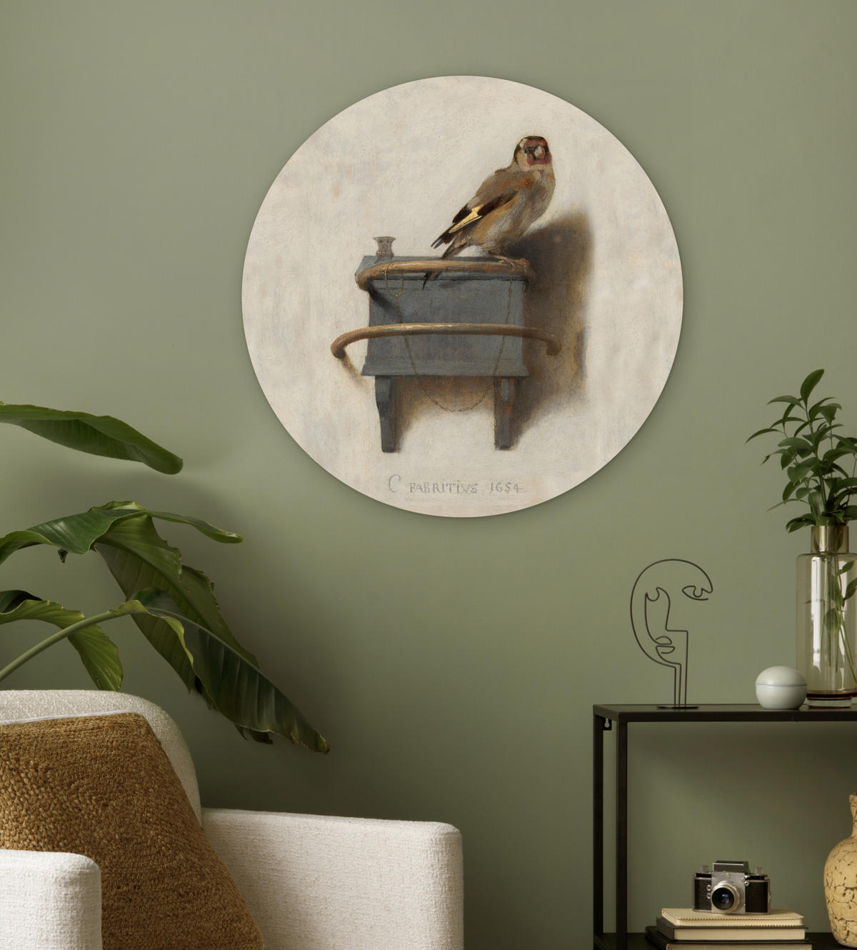 WANDBILD Stieglitz - Alter Meister - Carel Fabritius 60x60 cm - Grau, Kunststoff (60/60cm) - MuchoWow