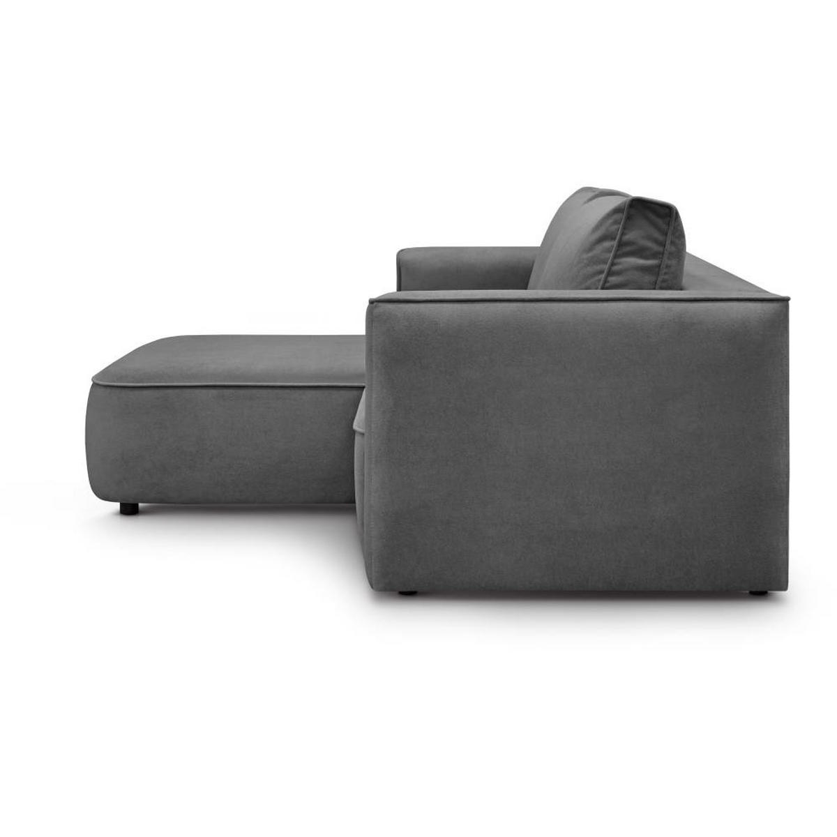 ECKSCHLAFSOFA Carlos dunkelgrau - Dunkelgrau/Schwarz, Kunststoff/Textil (265/170cm) - Beautysofa