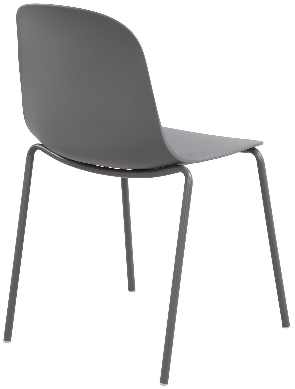 STAPELSTUHL 2er Set Kunststoff Dunkelgrau - Dunkelgrau, Kunststoff/Metall (51/85/53cm) - CLP