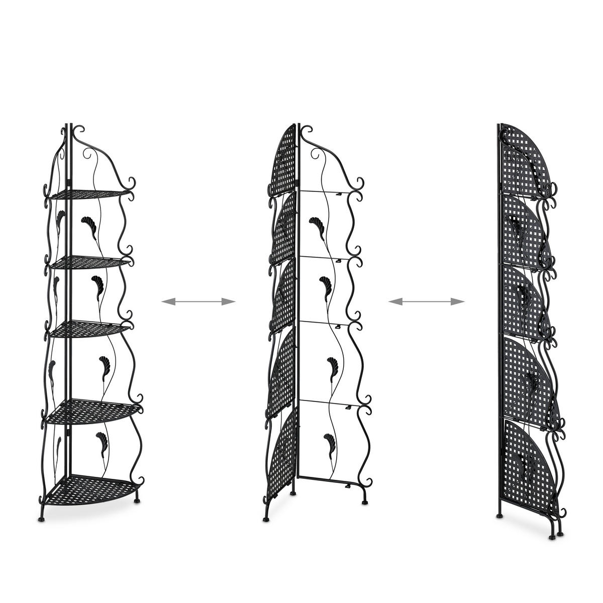 ECKREGAL - Schwarz, Kunststoff/Metall (30/136/30cm) - Relaxdays